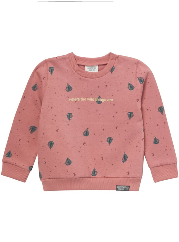 x Where the Wild Things Are Baby and Toddler Neutral Elevated Sweatshirt, Sizes 0/3 Months - 5T