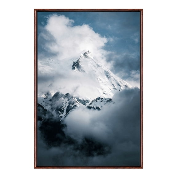 Modern Mont Blanc Mountain Landscape Floating Framed Canvas Art –High-Resolution Nature Wall Art,Premium Scenic Mountain Peak Print For Home Decor