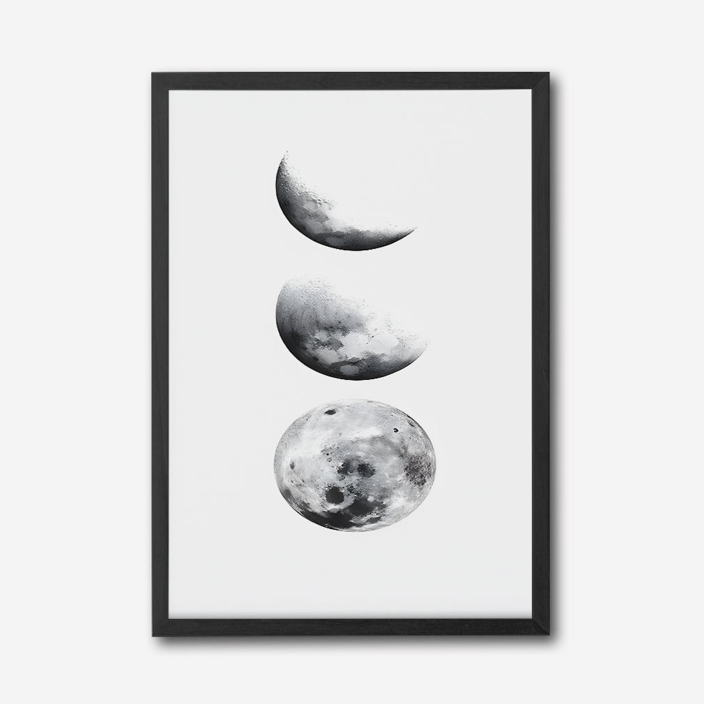 Modern Moon Phases Canvas Wall Art – Minimalist Black and White ...