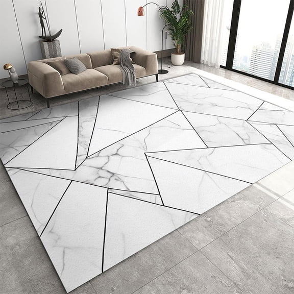 Modern Moroccan Geometric Rug 5' x 6' Area Rugs for Living Room Bedroom Rug, Gray White Aesthetic Soft Carpet for High Traffic Area Hallway Entrance Laundry