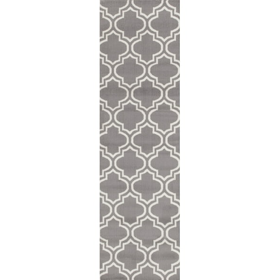 Modern Moroccan Trellis Cream 2' x 7'2" Area Rug