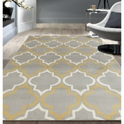Modern Moroccan Trellis Gray/Yellow 5'x7' Area Rug
