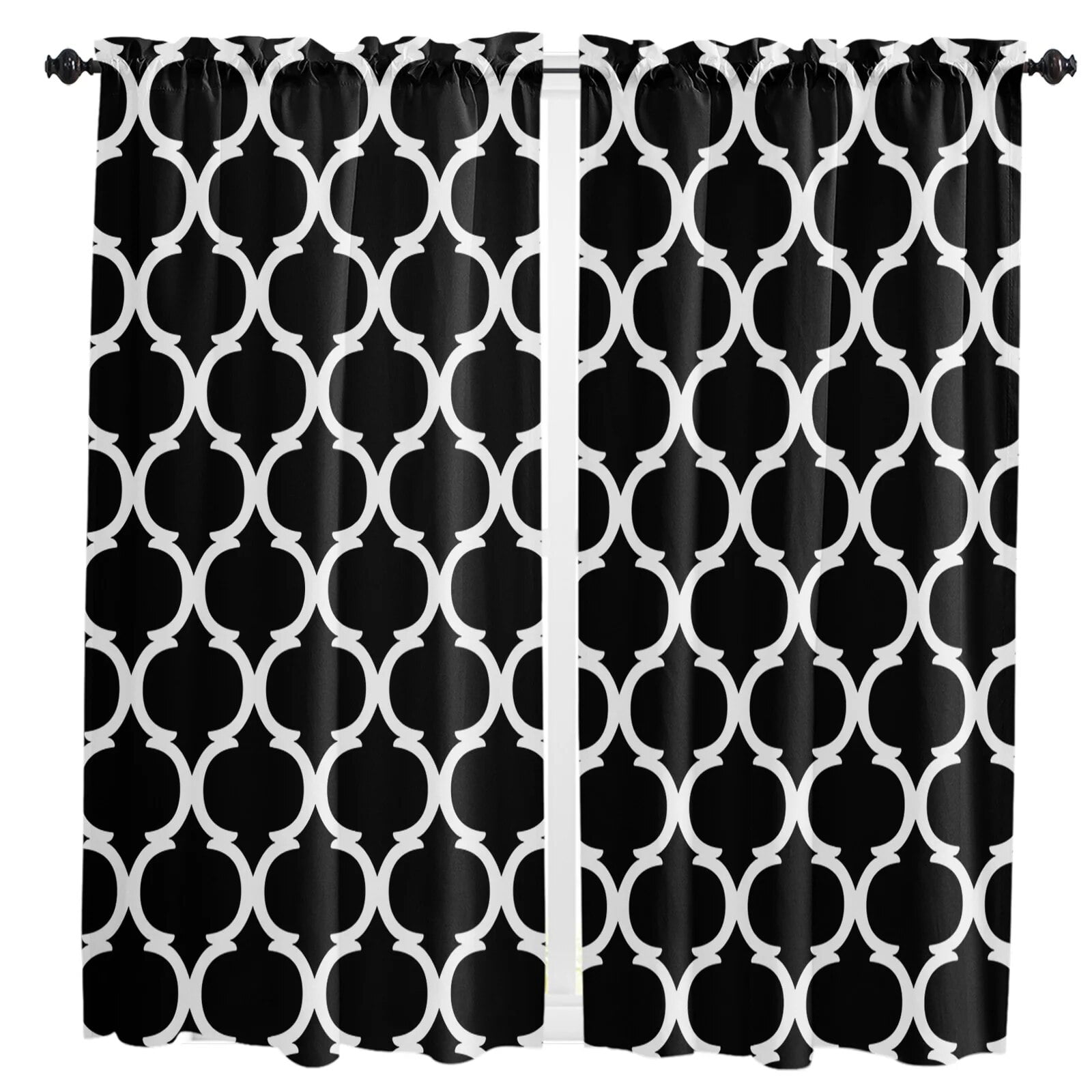 Modern Morocco Black White Curtains for Living Room Bedroom Curtains ...