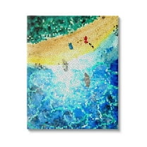Modern Mosaic Pattern Beach Coastal Graphic Art Gallery Wrapped Canvas Print Wall Art
