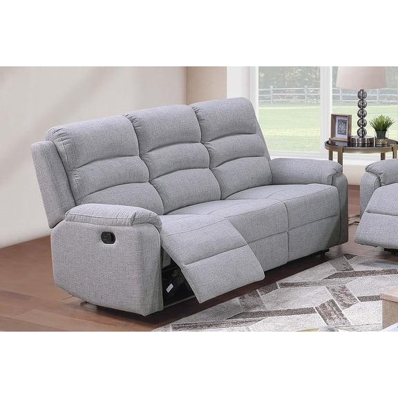 Modern Motion Sofa 1pc Horizontal Tufting Cushion Backrest Upholstered Sofa Sincere Bone Finish Primary Living Room Furniture