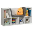 thumbnail image 1 of Modern Multi-Purpose Bookshelf with Storage Space and Gray Cushioned Reading Nook, 1 of 9