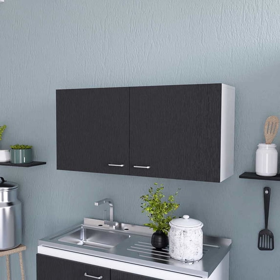 Modern Multicolor Melamine Particle Board Two - Door Wall Cabinet for Kitchen Extra Space