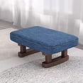 thumbnail image 1 of Modern Multifunctional Wood Ottoman, Small Velvet Fabric Footrest with Non-Skid Legs, Rectangular Stool for Couch, Desk, Office, and Living Room (Navy), 1 of 9