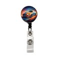 thumbnail image 1 of Modern Muscle Car Art Retractable Reel ID Badge Key Card Name Tag Holder with Clip, 1 of 7