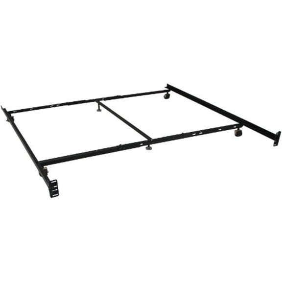 Modern Muse Low Profile Lev-R-Lock Bed Frame Twin/Full/Queen/Cal King/E. King with 6 Legs - 72" L x 5.5" W x 3.25" H, Adjustable, Coffee Color