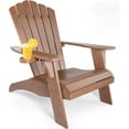thumbnail image 1 of Modern Muse Polystyrene Adirondack Chair - Brown | Durable Outdoor Seating with Cup Holder | Weatherproof, Low Maintenance, and Stylish Design, 1 of 8