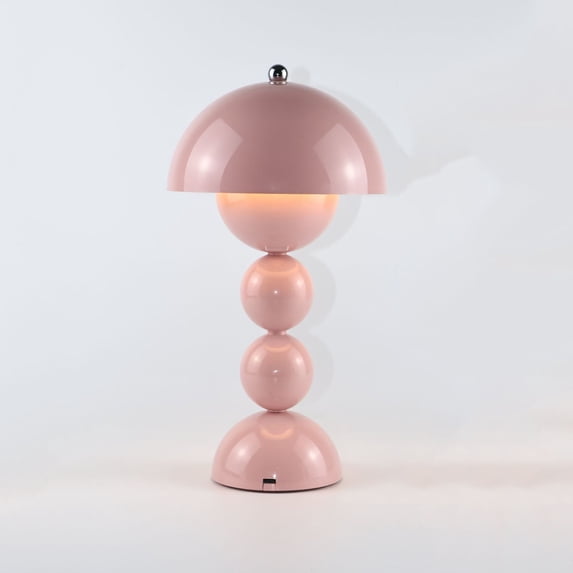 Modern Mushroom Lamp, 11.6x11.8inch Decorative Creative Night Light, Three Colors of Lighting Settings, Wireless Lamps for Living Room, Bedroom Study Room Home(Pink)