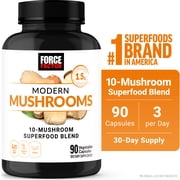 Force Factor Modern Mushrooms, Mushroom Supplement with Lion’s Mane, Cordyceps & Reishi for Energy, Focus, Immune Health & Digestion, 90 Capsules