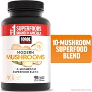 Force Factor Modern Mushrooms, Mushroom Supplement with Lion’s Mane, Cordyceps & Reishi for Energy, Focus, Immune Health & Digestion, 90 Capsules
