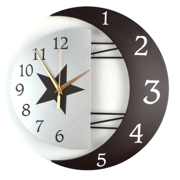 Modern Mute Wall Clock Home for Sun and Quartz Clock for Housewarming Present Wall Decor