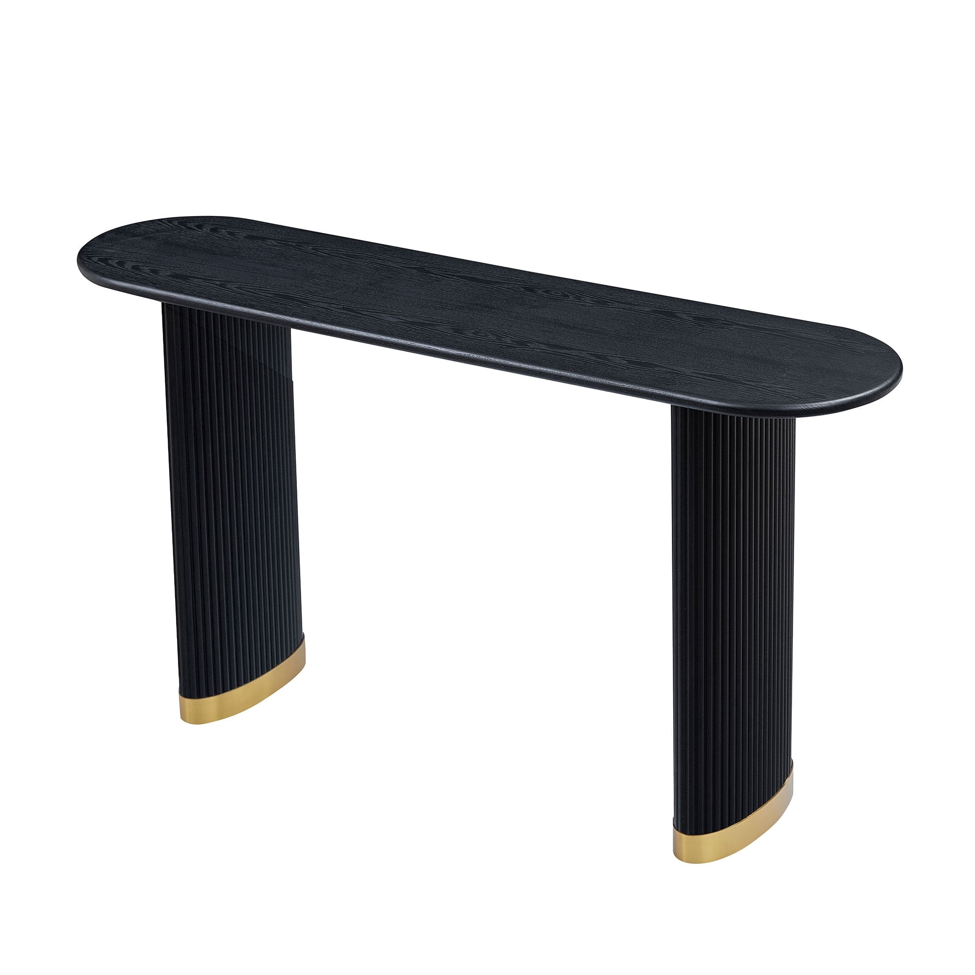 Modern Narrow Entryway Table 59.1 Inch with Unique Stainless Steel Legs