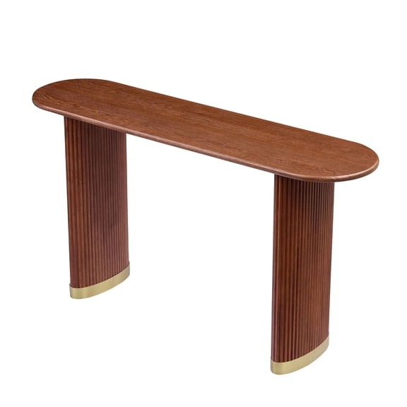 Modern Narrow Entryway Table 59.1 Inch with Unique Stainless Steel Legs