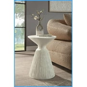 Modern Natural White Fiber Concrete Coffee Table - Sleek Versatile Accent for Living Room