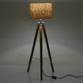 thumbnail image 1 of Modern Natural Wood and Silver Chrome Tripod Floor Lamp Office & Home Decor (Without Shade), 1 of 2