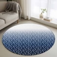 thumbnail image 1 of Modern Navy Blue Round Area Rug 3Ft Washable Small Circle Rugs for Kitchen Entryway, Abstract Ombre Geometric Morocco Non-Slip Carpet Floor Mats Indoor Outdoor Carpet Runner Aesthetic Home Decor, 1 of 8