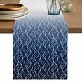 thumbnail image 1 of Modern Navy Blue Table Runner 70 Inches, Abstract Ombre Geometric Morocco Bed Runner Dresser Scarves Tabletop for Indoor Outdoor Parties/Ceremony/Banquet, 13" x 70", 1 of 9