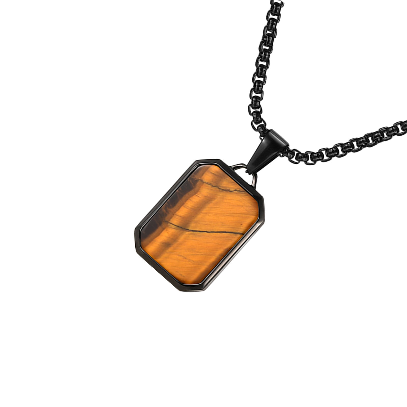 Modern Necklace Stainless Steel Mens Necklace Geometric Rectangular ...