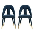 thumbnail image 1 of Manhattan Comfort Neda Solid Wood Base Dining Chair in Midnight Blue - Set of 2, 1 of 10