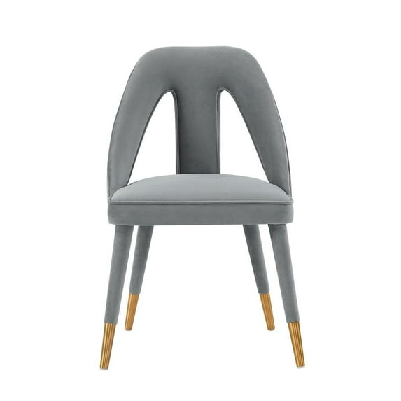 Manhattan Comfort Neda Dining Chair with Solid Wood Frame in Gray