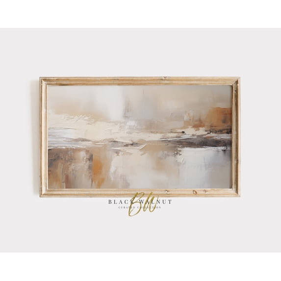 Modern Neutral Abstract Wall Art, Muted Beige Tan Brush Strokes, Rustic ...