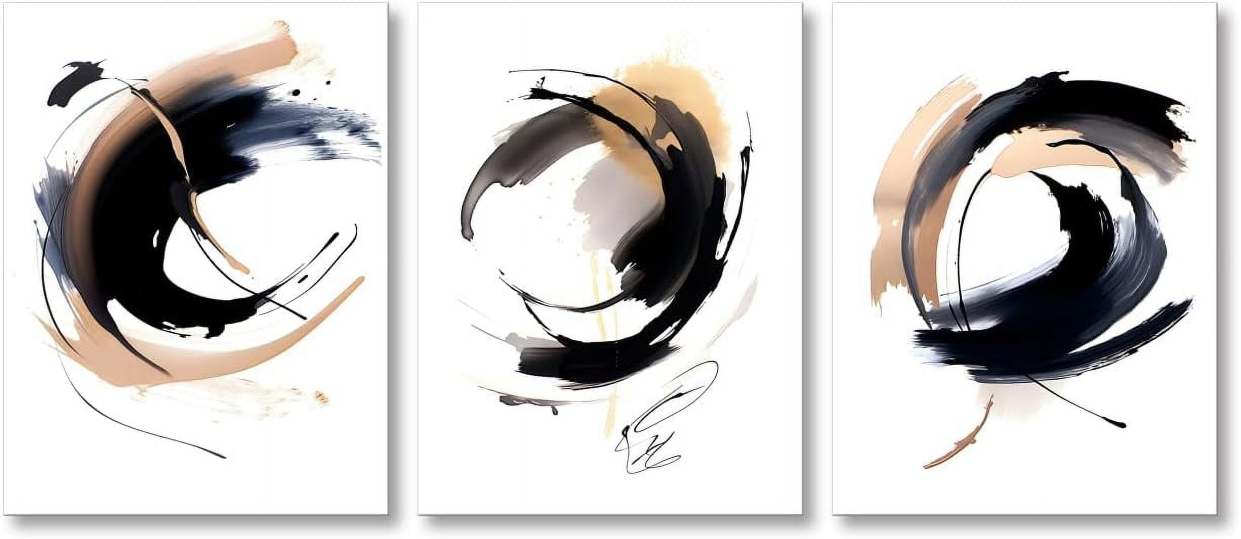 Modern Neutral Gallery Wall Art Set of 3 Black and White Minimalist ...