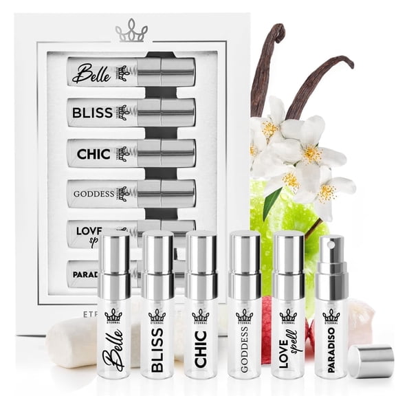 Eternal Discovery Set Women's Modern & Niche 6x3ml Sprayers - Includes Belle - Bliss - Chic - Goddess - Love Spell - & Paradiso