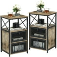 Modern Night Stand End with Space and Door Nightstands with Flip