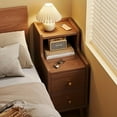 thumbnail image 1 of Modern Nightstand With 2 Drawers And Open Shelf Multifunctional Side Table Narrow Slit Bedside Night Table For Bedrooms, Living Rooms And Small Spaces, 1 of 4