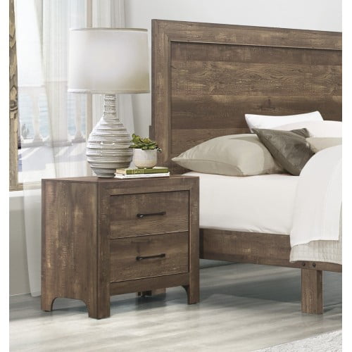 Textured wood nightstand deals