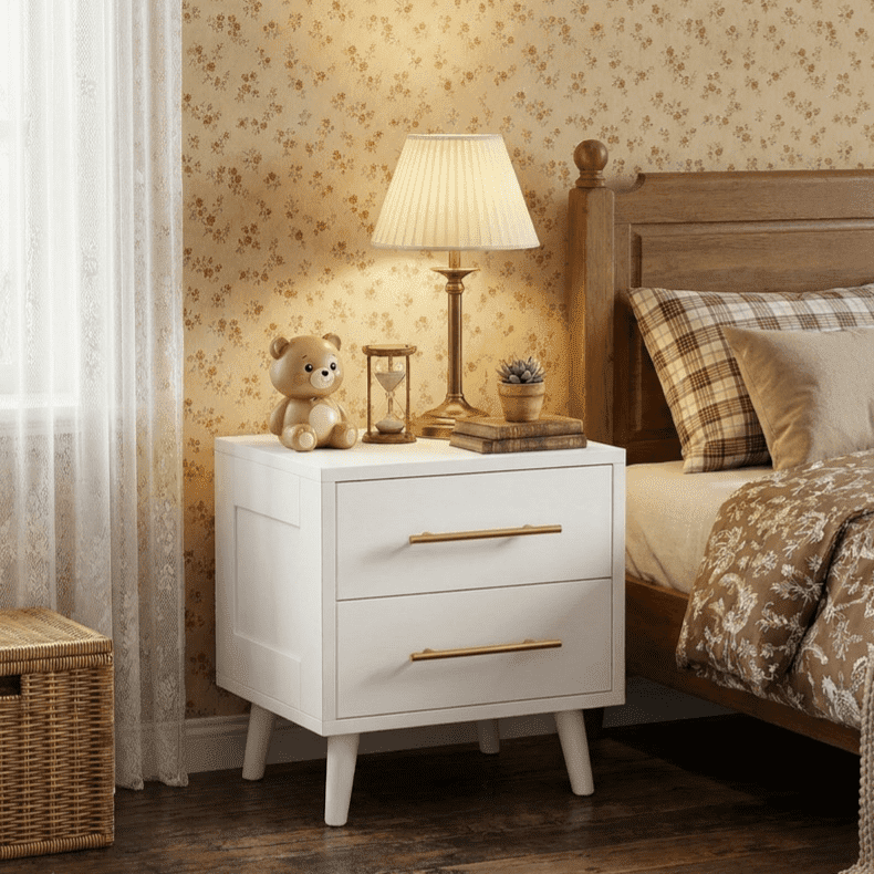 Small Spaces 2 Drawer Dresser, Solid Wood Chest Cabinet with Storage for  Bedrooms, White - Walmart.com