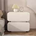 thumbnail image 1 of Modern Nightstand, Bedside Table with 2 Drawer, Minimalist Night Stands with Microfiber Leather, End Table for Living Room/Bedroom, 1 of 7