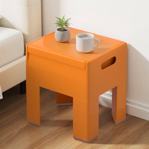 Modern Nightstand - Multifunctional Plastic Bedside Table with Storage Space, Side Table Easy Assembly for Bedroom, Dorm and Small Areas