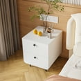 thumbnail image 1 of Modern Nightstand Storage Cabinet, Steel Bedside Table Cabinet End Table with 2 Drawers and Circular Handle, 1 of 8