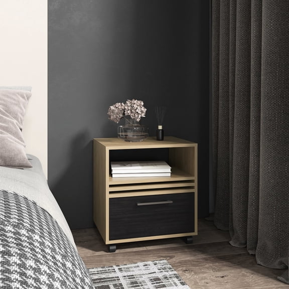 Modern Nightstand Style / Bedroom Entertainment Area / Drawer for Remote Controls