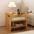 thumbnail image 1 of Modern Nightstand with Storage Drawer, Bedside Table with Type-C Charging Station, End Table Side Table for Bedroom Living Room, Walnut, 1 of 9