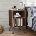 thumbnail image 1 of Modern Nightstand with Storage Shelves Side End Tables Record Player Stand Turntable Stand for Bedroom Living Room 20.5 x 17.9 x 34 inch, 1 of 10