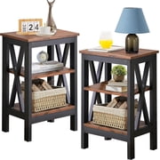 Modern Nightstands X-Design Side End Table Night Stand with Storage Shelf for Bedroom,Living Room,