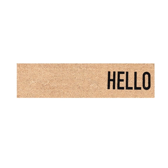 Modern Non Slip Doormat Durable,Natural Coco Coir Door Mat, Long Outdoor Rug (24 x 6 in) Thin Natural Coir & Rubber - Entryway, Double Door, Porch, Patio Home View