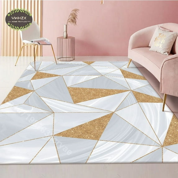 Modern Nordic Abstract Large Carpet Living Room 3D Print Gold Pink Colorful for Kitchen Bedroom Area Rug Home Decor Washable Mat