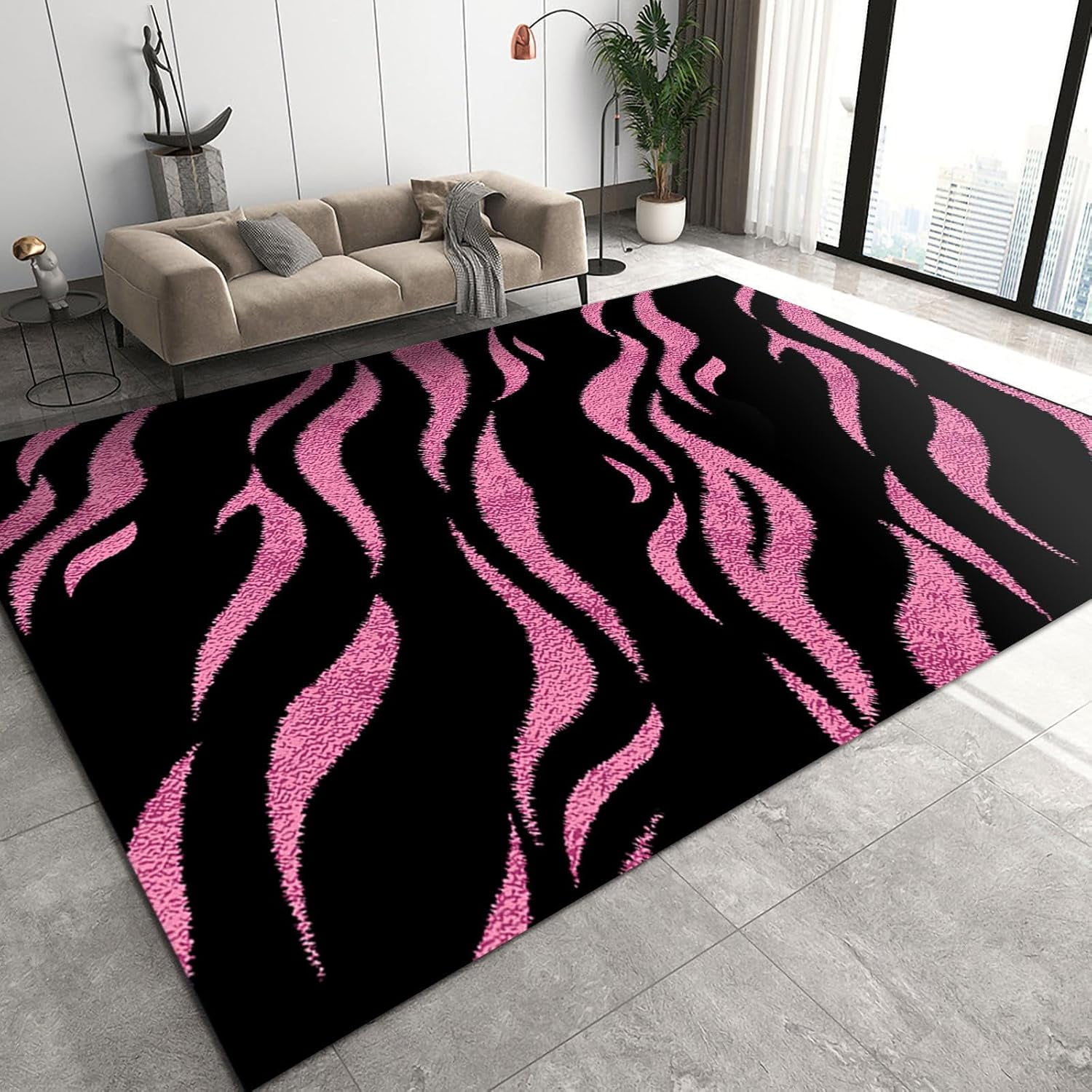 Elegant Pink And Black Rug Photos