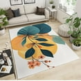 thumbnail image 1 of Modern Nordic Style Area Rug, Leaf Floral Texture Rug for Living Room, Floor Rugs Large Non-Slip Soft Comfortable for Living Room Bedroom Office Study Boy Girl Decor 4x5ft, 1 of 6