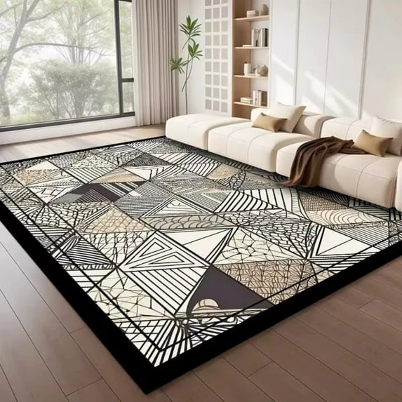 Modern Nordic Style Geometric Large Rugs for Living Room Decor Home Carpet Light Luxury Bedroom Area Rug Non-slip Washable Rug