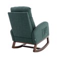 thumbnail image 1 of Modern Nursery Rocking Chair, Glider Upholstered Accent Chair with High Backrest & Solid Wood Legs, Comfy Armchair Nursery Rocker with Side Pocket for Living Room, Bedroom, Emerald, 1 of 9