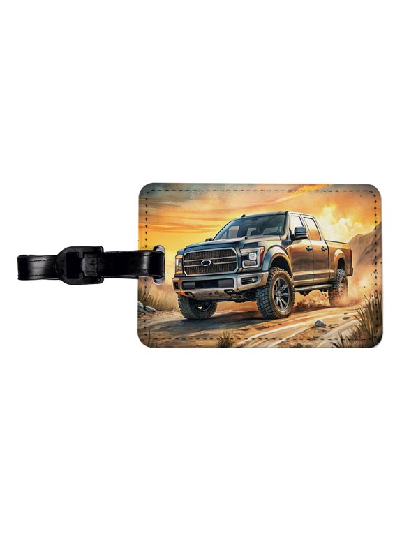 Modern Off-Road Truck Art Faux Leather Travel Luggage Tag