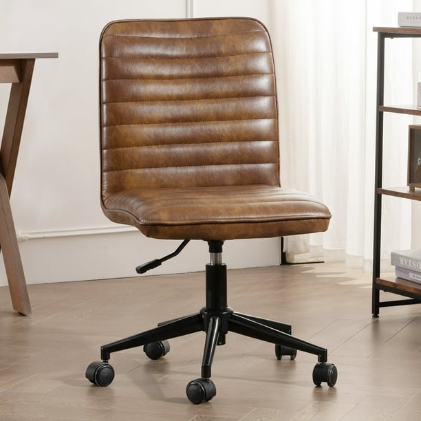 Modern Office Desk Task Chair Faux Leather Upholstered Office
